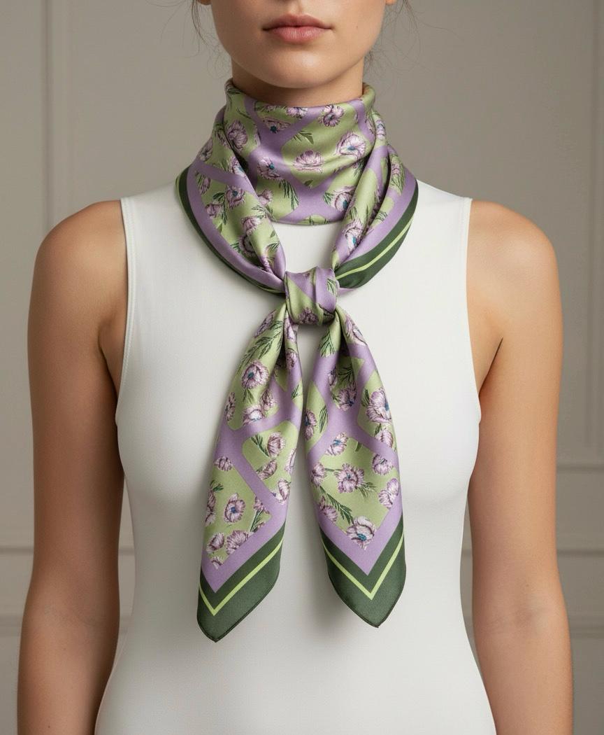 Carenzo Scarf Purple Olive